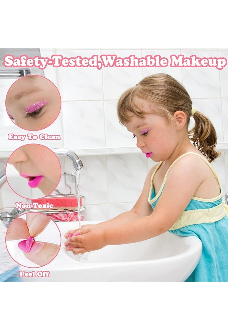 Arabayt Kids Makeup Kit for Girl, Washable Makeup for Girls, Real Play Makeup Set for Kids Little Girls Toddlers, Safe Dress Up Toys for Girls Princess, Birthday Gift for Girls Ages 4 5 6 7 8 9 - Image 5